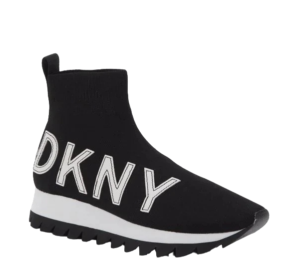 DKNY WOMENS TENNIS SHOE BLACK AGGIE SOCK SNEAKER, K4198640 BLKW | eBay