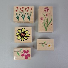 Hero Arts Flower 5 Stamps Lot Tulip Bouquet Large Daisy Sending Love Posy Heart
