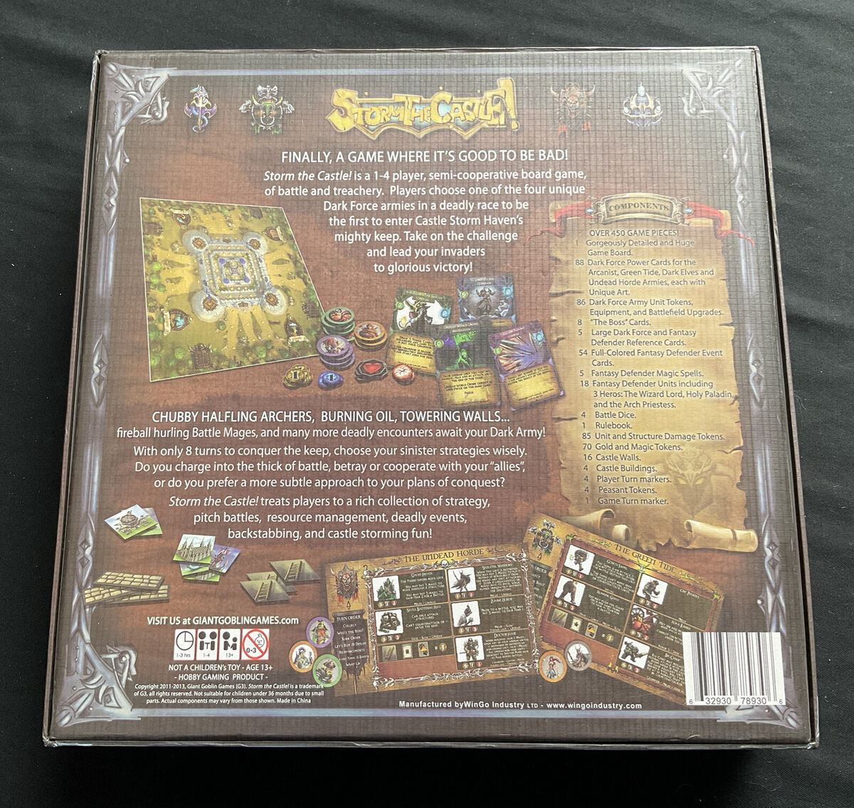 Storm the Castle! Board Game 1-4 Player Semi-Cooperative Giant Goblin  Complete