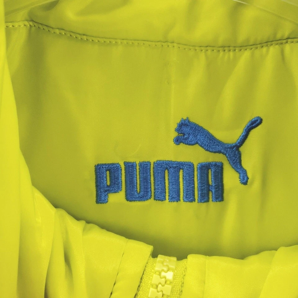 Chaleco Puma Puffer Niños Grande Azul Verde Reversible Cuello Simulado Cremallera Completa Foto 4 de 4