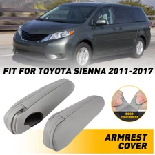 Gray Leather Front Seat Armrest Replacement Cover Fit Toyota Sienna 2011-2017