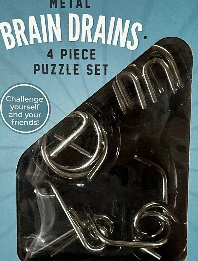 Metal Brain Drains 4 Piece Puzzle Game Set Challenge Teaser - Image 3 of 4