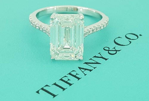 Tiffany & Co Novo Emerald Cut Diamond Platinum Engagement Ring 4.18 ct Rtl $286k - 第 8/15 張圖片