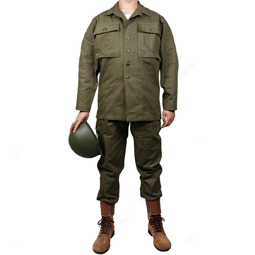 WW2 US Army Green HBT UNIFORM PURE COTTON OUTDOOR UNIFORM WW2 US Army Green HBT UNIFORM PURE COTTON OUTDOOR UNIFORM