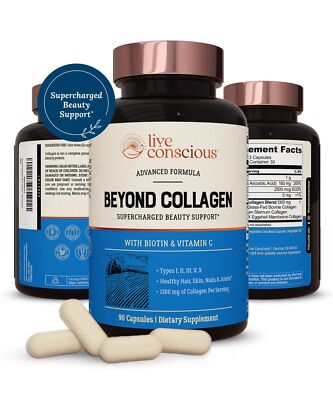 Multi Collagen Capsules   Types I II III V X + Biotin & Vitamin C for Hair Skin 