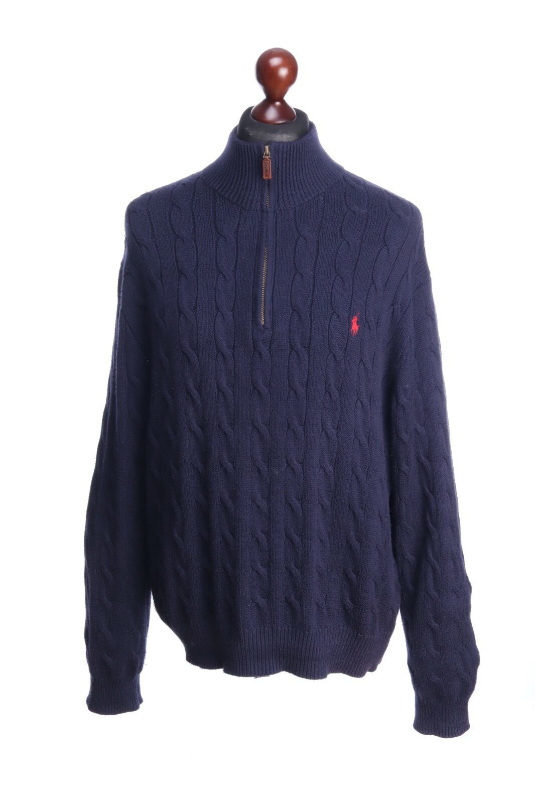 POLO RALPH LAUREN Navy Blue Cotton Zip 