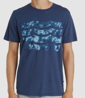 $62 Sol Angeles Men's Blue Mineral Waves Graphic Short Sleeve T-Shirt Size XXL