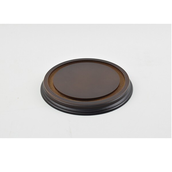 Dark Brown Wooden Base for Glass Dome D:14 cm