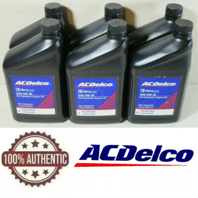 6x ACDelco 10-9129 Dexos 2 SAE 5W-30 Full Synthetic Diesel Motor Oil Duramax