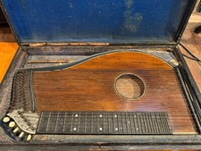 Antique German Zither With Case Year And Brand Unknown