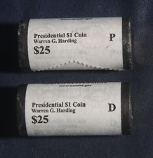 2014 Warren G. Harding Presidential $1 Coin Mint Rolls (P & D Rolls)  Lot A59