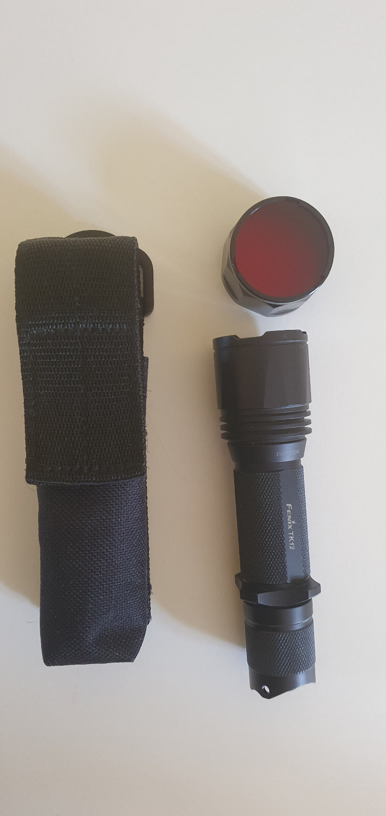 Fenix TK12 Flashlight with sheath and AOFM red lense eBay