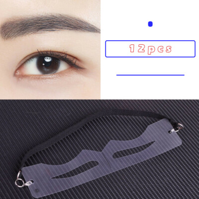 Reusable Eyebrow Shaper Makeup Template Tool DIY 12PCS Brow Arch Shaping Stencil