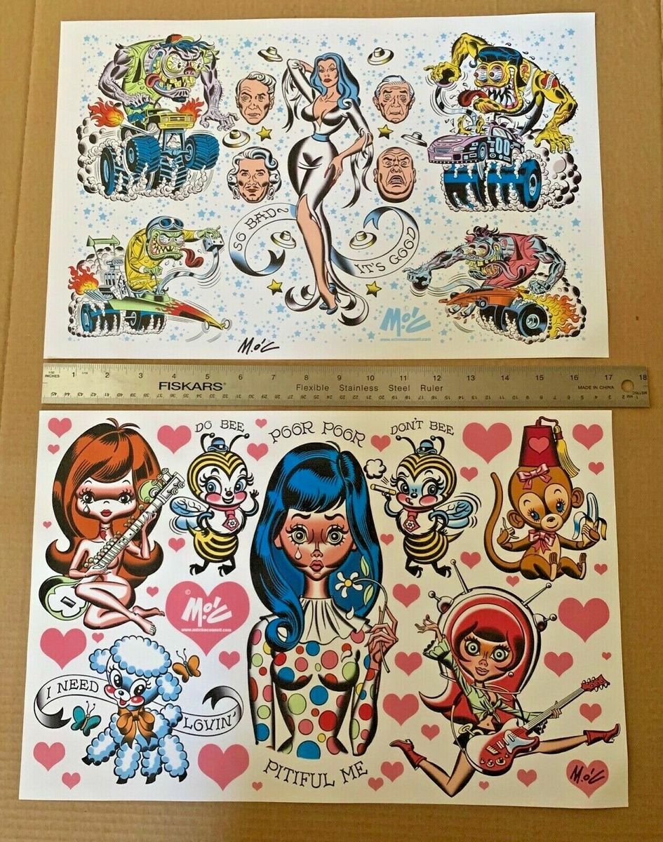 SIGNED TATTOO FLASH Mitch O'Connell 13 SIGNED prints plus promo