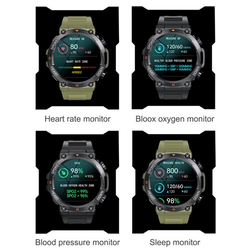 Men's Waterproof Smart Watch Military Tactical Wristwatch Sport Fitness Tracker- - Picture 11 of 16