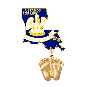 Authentic Precious Feet, 14K Gold Plated, Louisiana Flag Jewelry, Lapel Pin