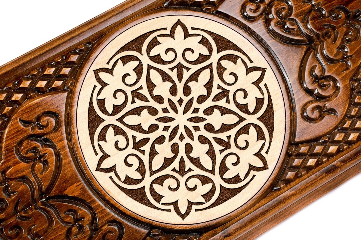 Backgammon Eternità In Legno Armeno Fatto A Mano 30x30cm - Gioco Da Tavolo