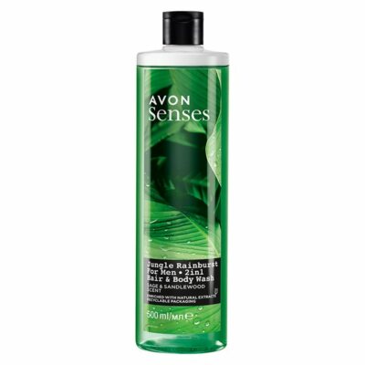 AVON Senses JUNGLE RAINBURST Shampoo & Duschgel für Männer 500 ml