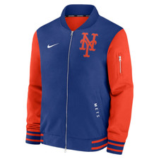 New York Mets Nike 2026 Authentic Collection Dugout Full-Zip Bomber Jacket MLB