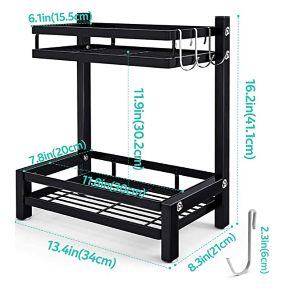 2Tier Over Sink Dish Rack Drainer Shelf Stainless Kitchen Shelf