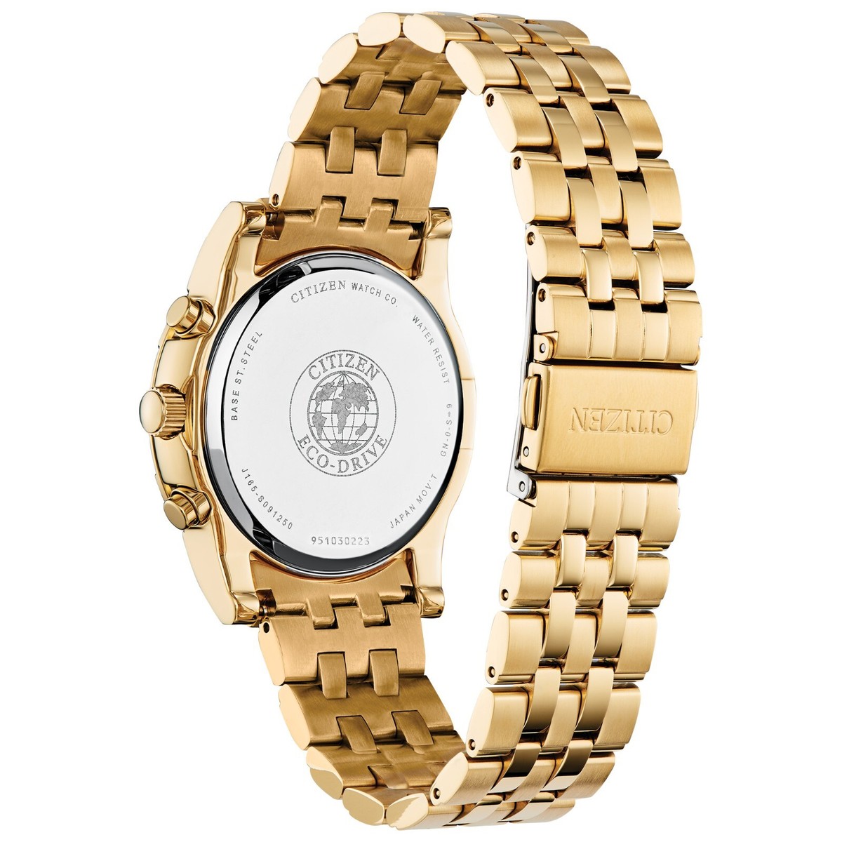 Citizen Men's Crystal Chronograph Date Eco-Drive Gold Watch 42 MM