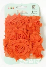 Prima Marketing ROSE TRIM Orange Cheer Fabric Ribbon Donna Downey 1 Yard 921576