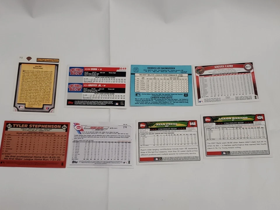 批量 8 张辛那提红人队收藏品 Topps 1987 - 2021 集换卡非常好 — 第 2/4 张图片