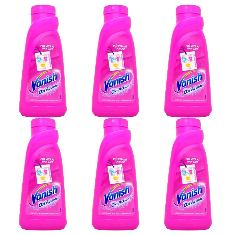 6pz Vanish Oxi Action Gel Rosa 500ml Smacchiatore Senza Candeggina