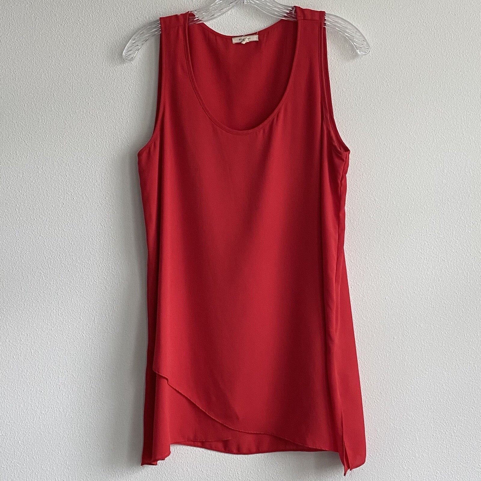 Pleione Sleeveless Drapey Tunic Top Womens Size S in Red | eBay