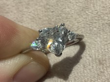1.4 Carat Lab Created Diamond Solitaire Ring Platinum Plated 925 N & Half