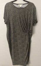 NWT MICHAEL Michael Kors Twisted Short Sleeve Plus Size OX Giraffe Women Dress