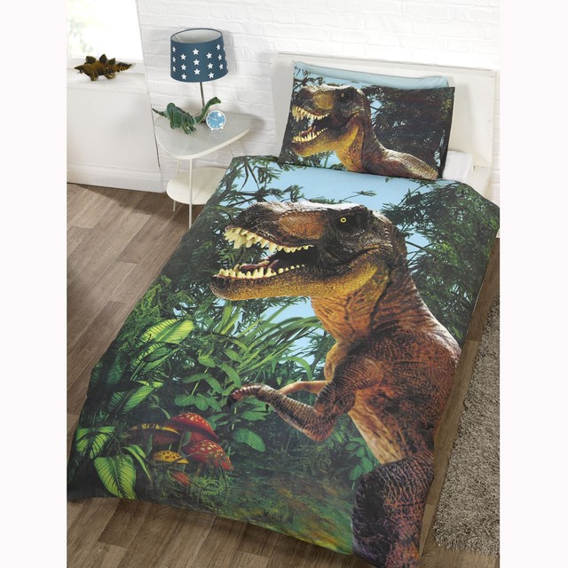 Jurassic Trex Dinosaur Single Duvet Cover Set Bedding Park for sale