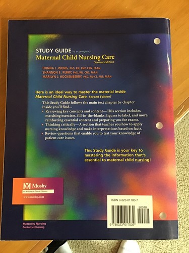 Maternal Child Nursing Care, Study Guide TA Wong, Perry, Hockenberry - Picture 2 of 3
