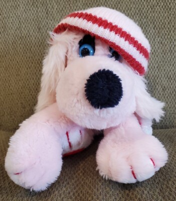 Vintage 1982 Matthew Fox Antics Daphne Pink Dog With Winter Hat
