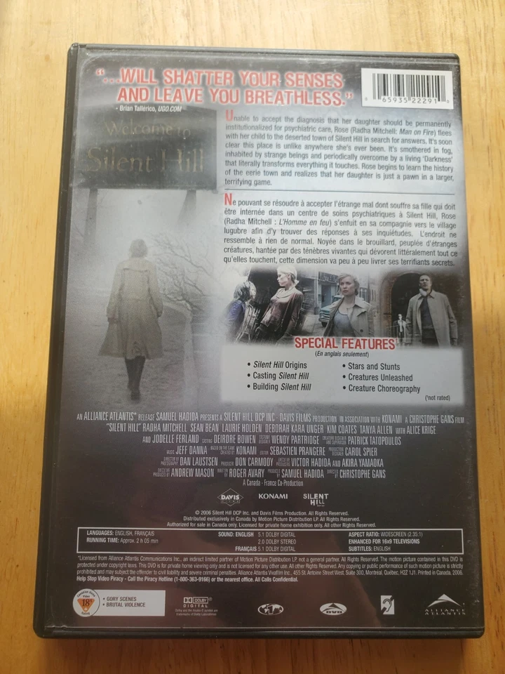 Silent Hill Widescreen DVD 2006 Alliance Atlantis - Image 2 of 4