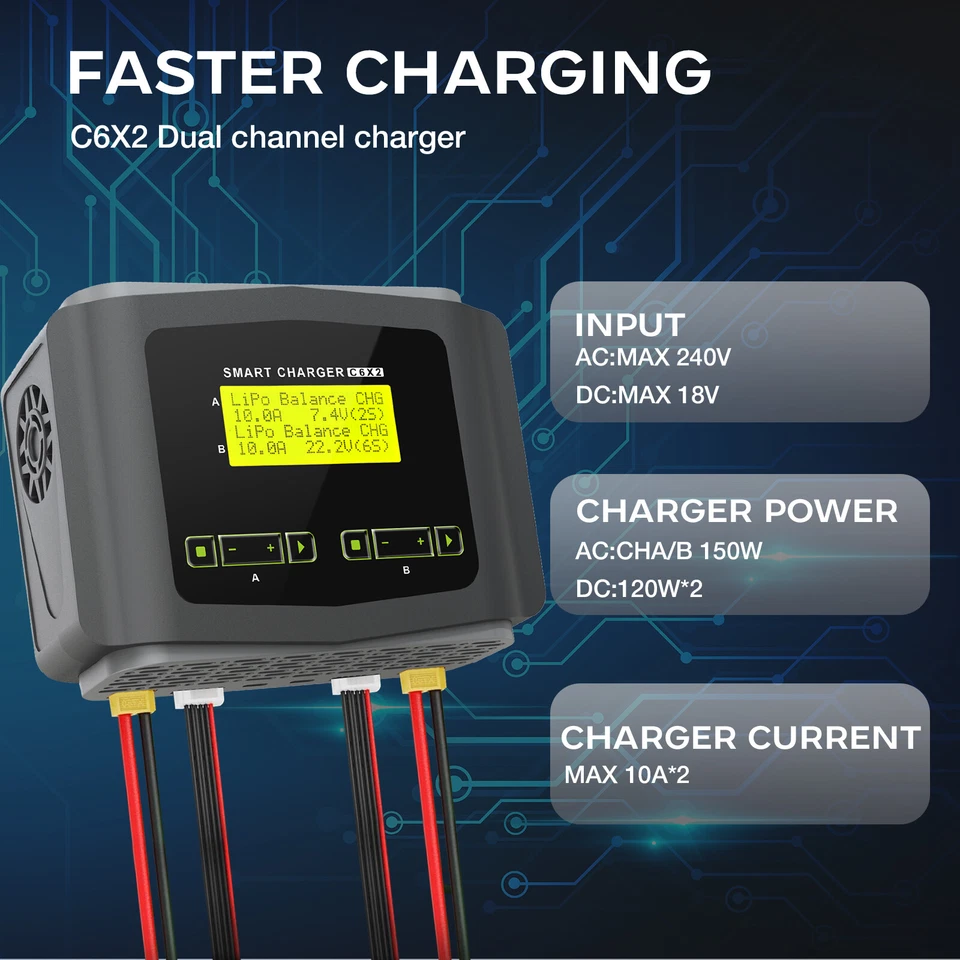 10Amp Dual RC Lipo Battery Charger for LiPo,LiHV,LiFe,Lilon,NiCd,NiMh Discharger - Image 2 of 4