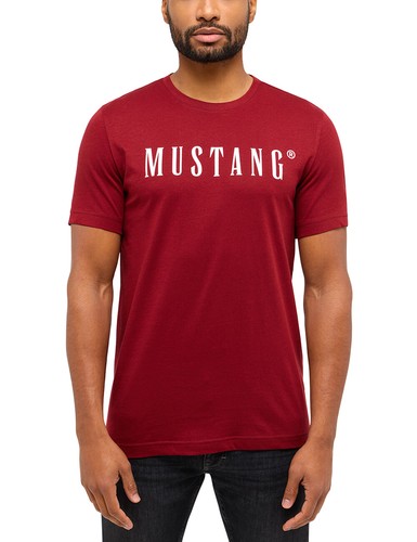 Mustang Camiseta Hombre Austin - Regular Fit S-3XL Blanco Negro Gün Beige Rojo - Imagen 6 de 9