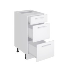 Schubladenschrank ALINA 40 cm Unterschrank Küchenschrank Einbauküche Weiß matt