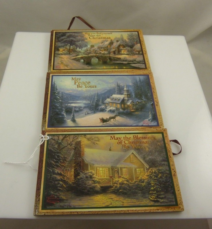 Christmas xmas Thomas Kinkade ornament Kurt S. Adler 3 different 2007 vintage