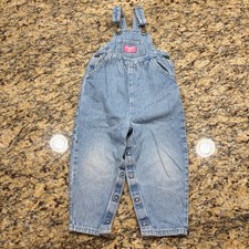 Vintage OshKosh Bgosh Vestbak Denim Overalls Light Wash Blue Made in USA 3T