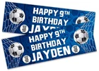 Personalised Football Birthday Banners Custom Kids Party - Any Name Age Team 114