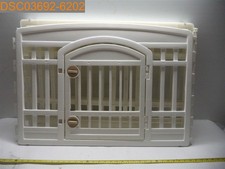 4 Panel Dog Playpen With Door 24" Tall, Plastic, White