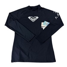 Roxy Whole Hearted LS Black Long Sleeve Rash Guard UPF 50 ERJWR03547 Mens M