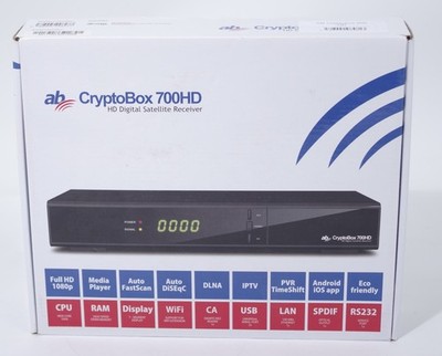 AB Cryptobox 700 Full HD Satellite Receiver DVB-S2, HEVC/H.265, LAN schwarz