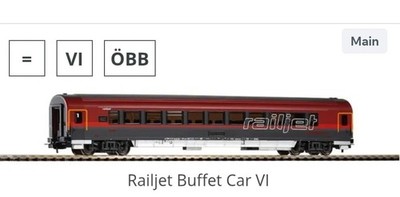 Piko OBB Railjet buffet car 57644 HO Scale DC