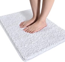 Luxury Bathroom Rug Shaggy Bath Mat 20 x 32 Inch, White