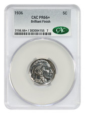 1936 5C CACG PR66+ (Brilliant) - Buffalo Nickel - Key Date Proof
