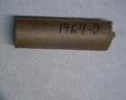 A ORIGINAL ROLL OF 1964-D  WASHINGTON QUARTERS IN BRILLIANT UNCIRCULATED