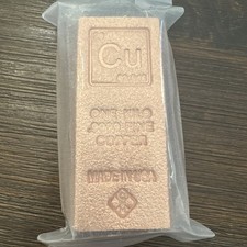 1 Kilo .999 99.9 Fine Copper Sealed Bar - 2.2 Lbs - Lot C - Nice 