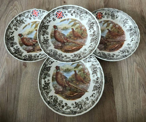 4 Queen's Quintessential Game Pheasant coupe soup salad Bowl Thanksgiving 8” NWT - Picture 4 of 8